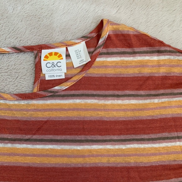 C&C California Pretty Linen Top - Picture 2 of 3